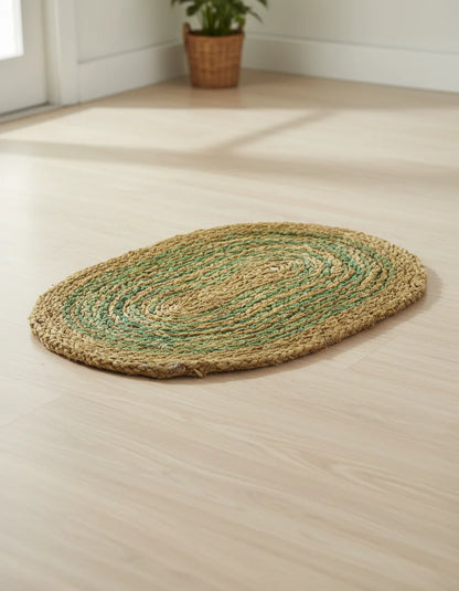 Hand Braided Bhimal Doormat - Oval