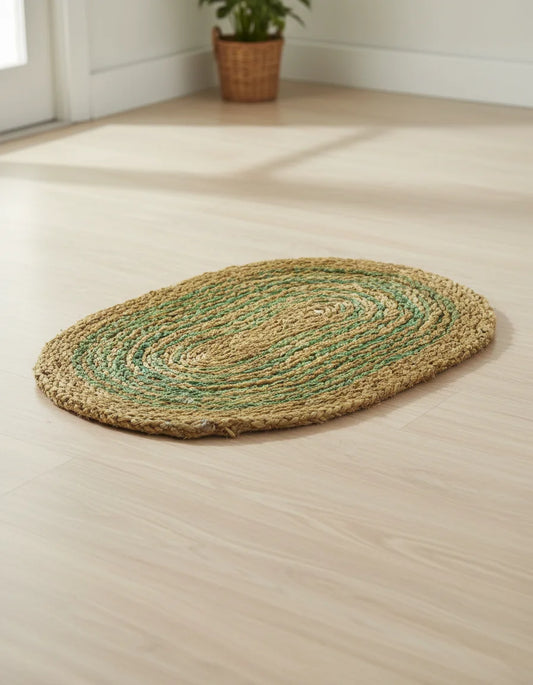 Hand Braided Bhimal Doormat - Oval