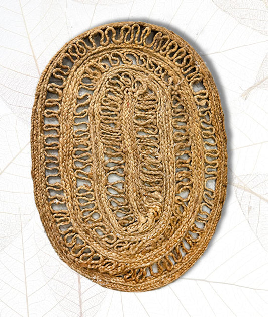 Hand Braided Jute Doormat - Oval