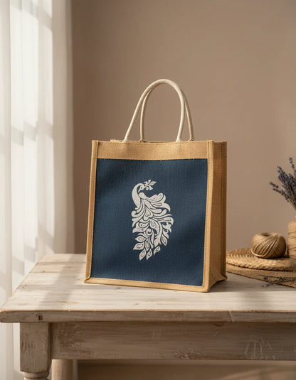 Printed Jute Tiffin Bag for Everyday Use