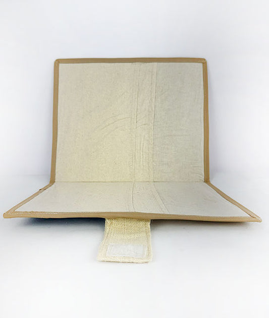 Jute-Cotton File Folder with Lace and Button Closure