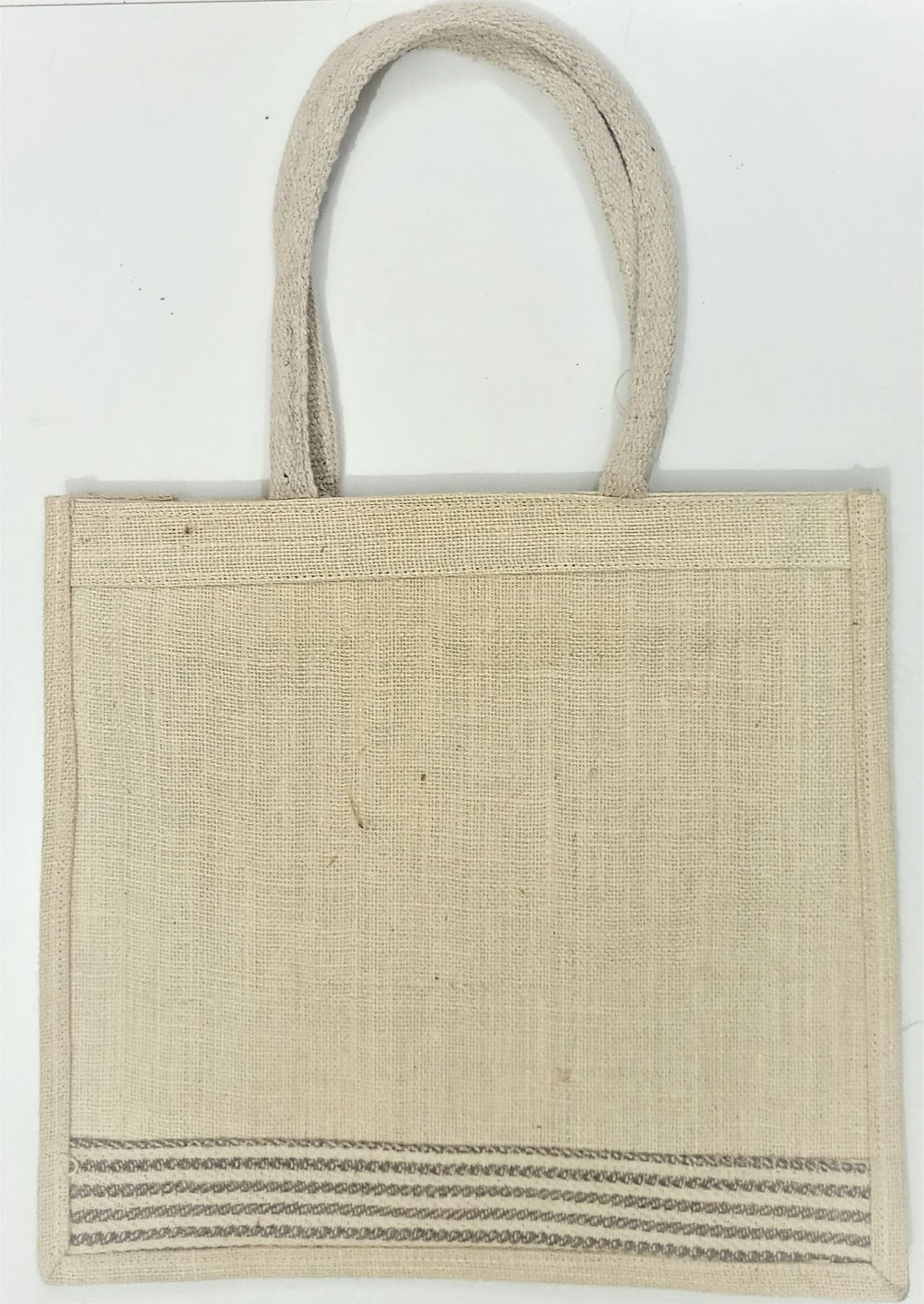 Handmade Jute Tote Bag with Tweed Handles