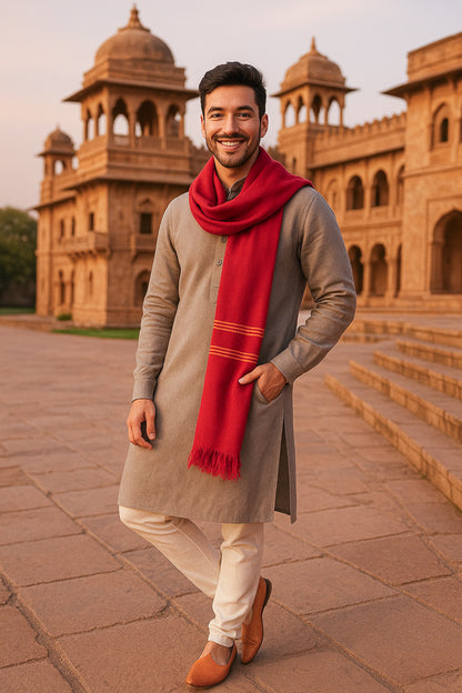 Merino Stole with double line border