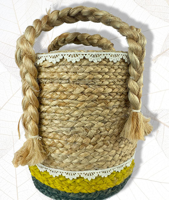 Hand Braided Jute Dustbin Bucket