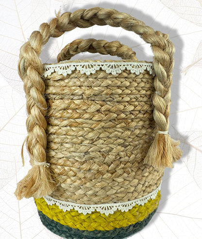 Hand Braided Jute Dustbin Bucket