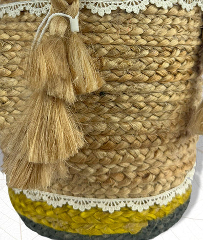 Hand Braided Jute Dustbin Bucket