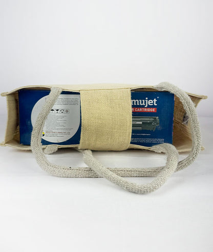 Aipan Print Jute Carry Bag Without Zipper