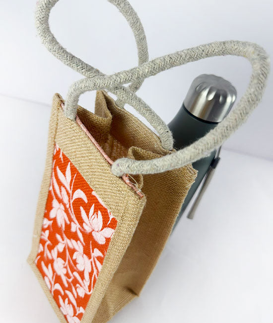 Designer Jute Bottle Bag for Easy Carry