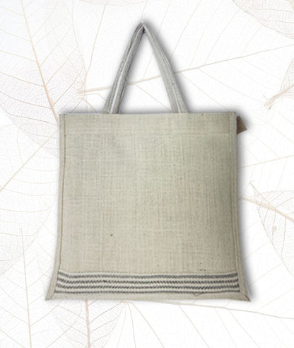 Handmade Jute Tote Bag with Tweed Handles