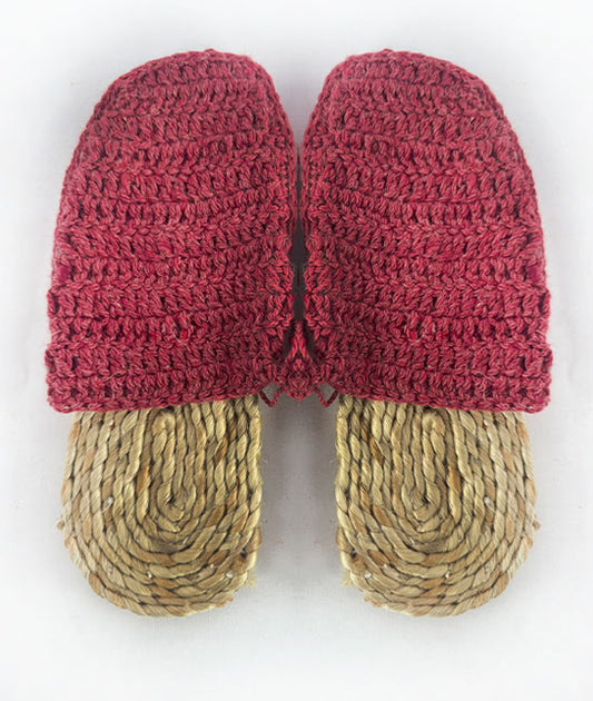 Jute Slipper With Woolen Top