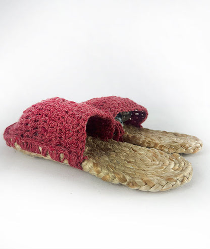 Jute Slipper With Woolen Top