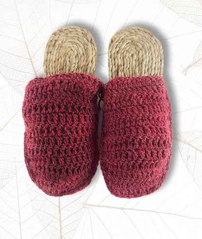 Jute Slipper With Woolen Top