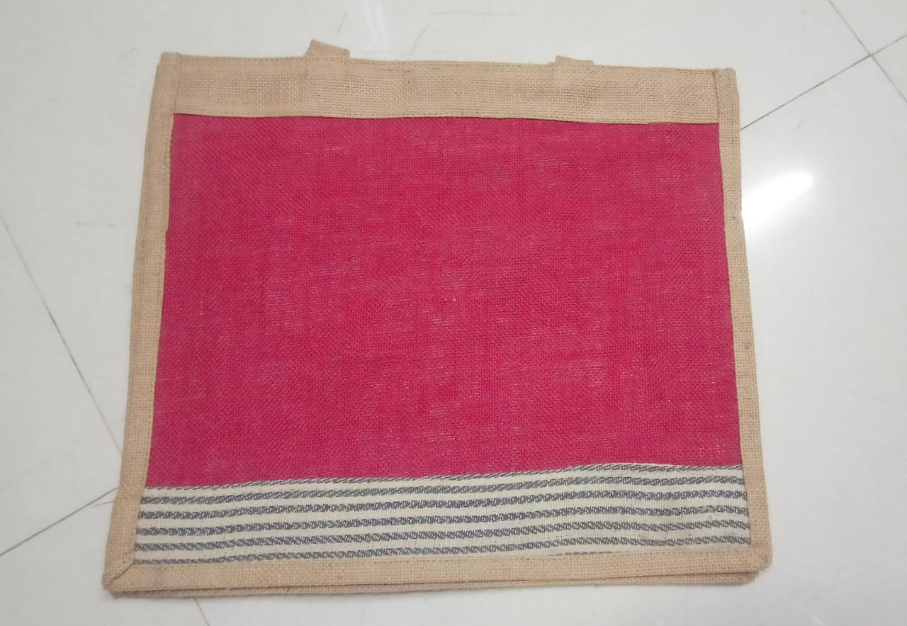 Handmade Jute Tote Bag with Tweed Handles