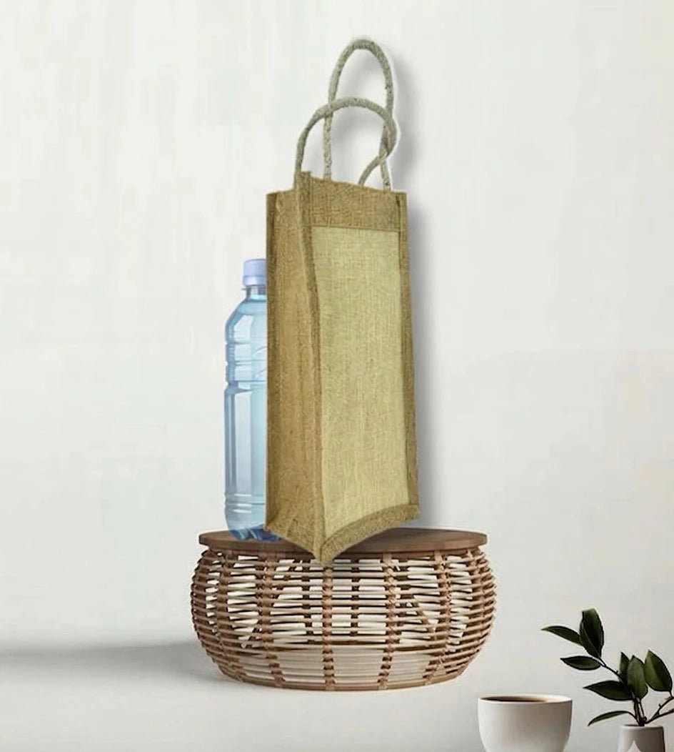 Designer Jute Bottle Bag for Easy Carry