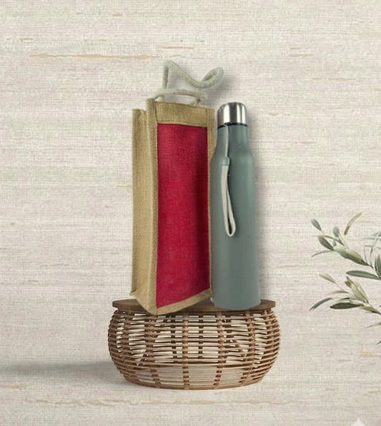 Designer Jute Bottle Bag for Easy Carry