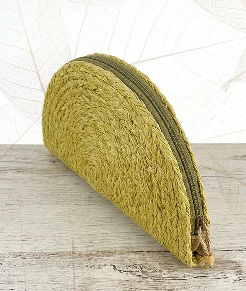Hand Braided Bhimal Half Moon Clutch