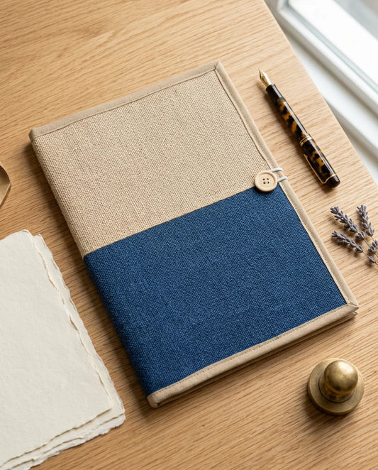 Jute File Folder with Button Closure