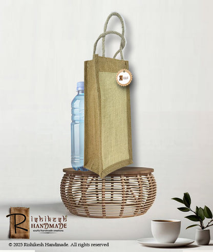 Designer Jute Bottle Bag for Easy Carry