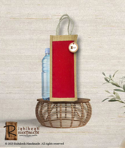 Designer Jute Bottle Bag for Easy Carry