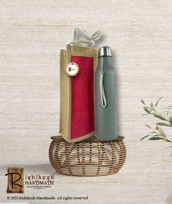 Designer Jute Bottle Bag for Easy Carry