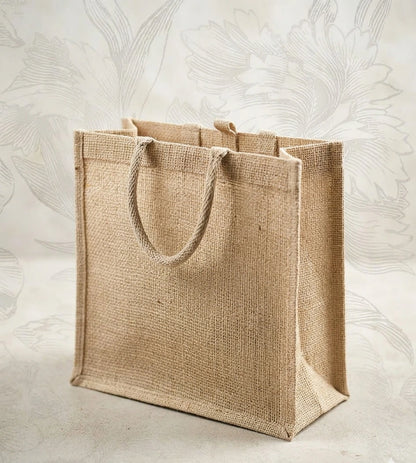 Jute Gift Bag with Round Handle Design