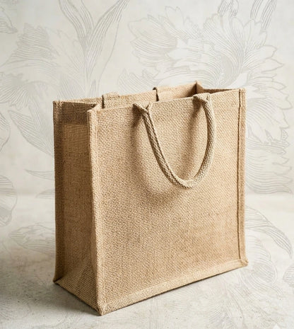 Jute Gift Bag with Round Handle Design