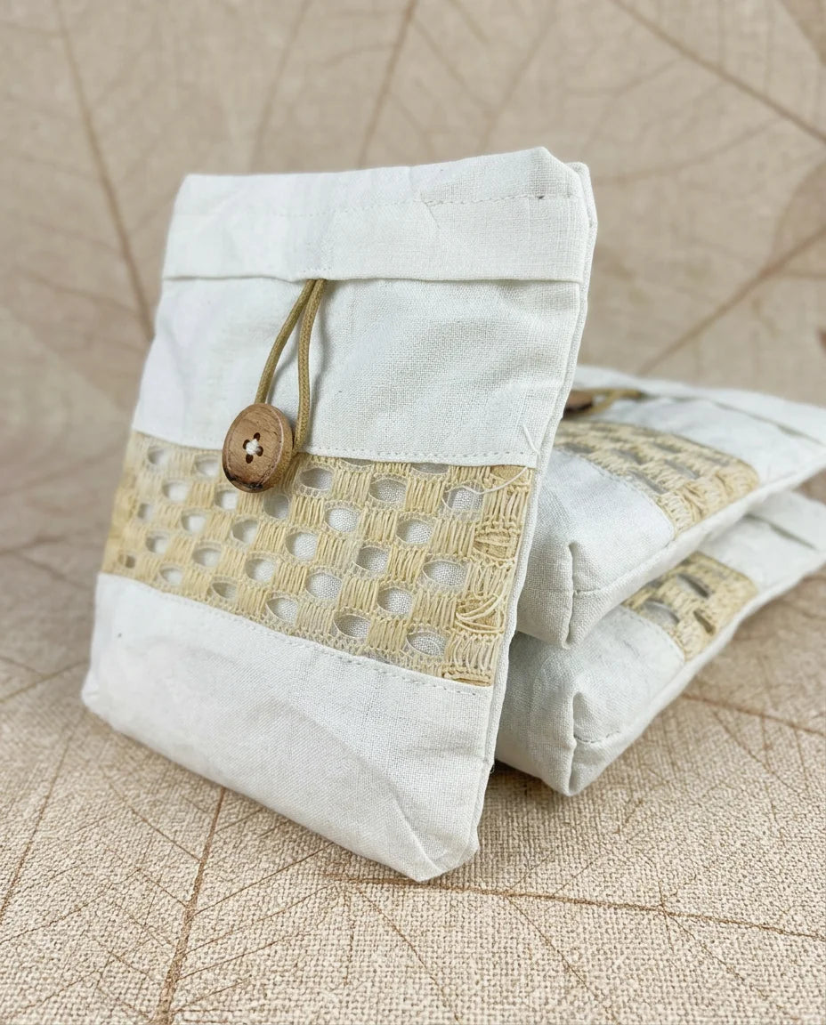 Eco Friendly Cotton Pouch with Zipper Closure