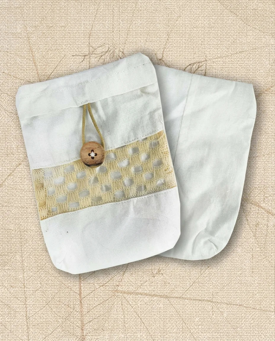 Eco Friendly Cotton Pouch with Zipper Closure