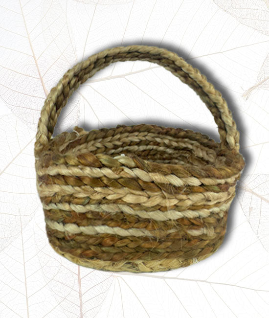 Hand-Braided Jute Multicolour Fruit Basket