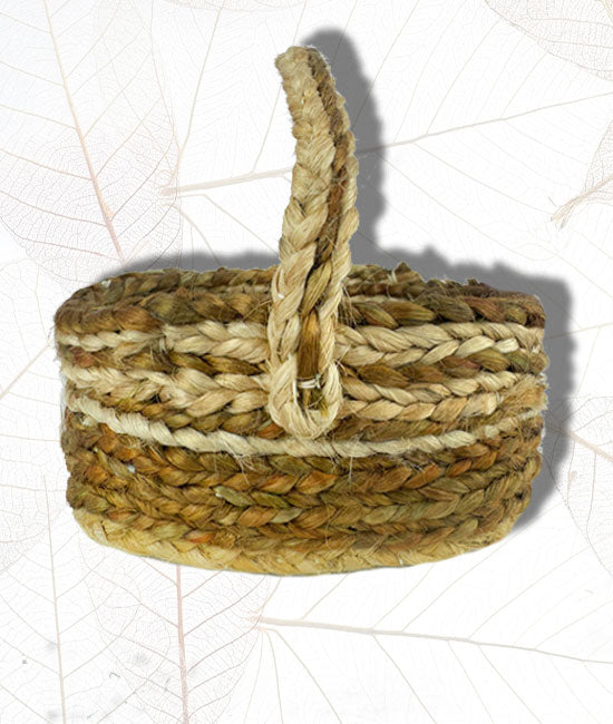 Hand-Braided Jute Multicolour Fruit Basket