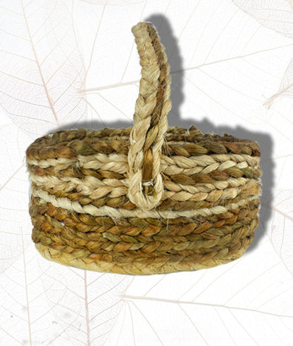 Hand-Braided Jute Multicolour Fruit Basket