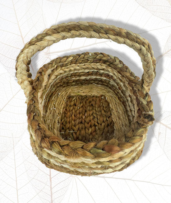 Hand-Braided Jute Multicolour Fruit Basket