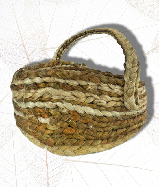 Hand-Braided Jute Multicolour Fruit Basket
